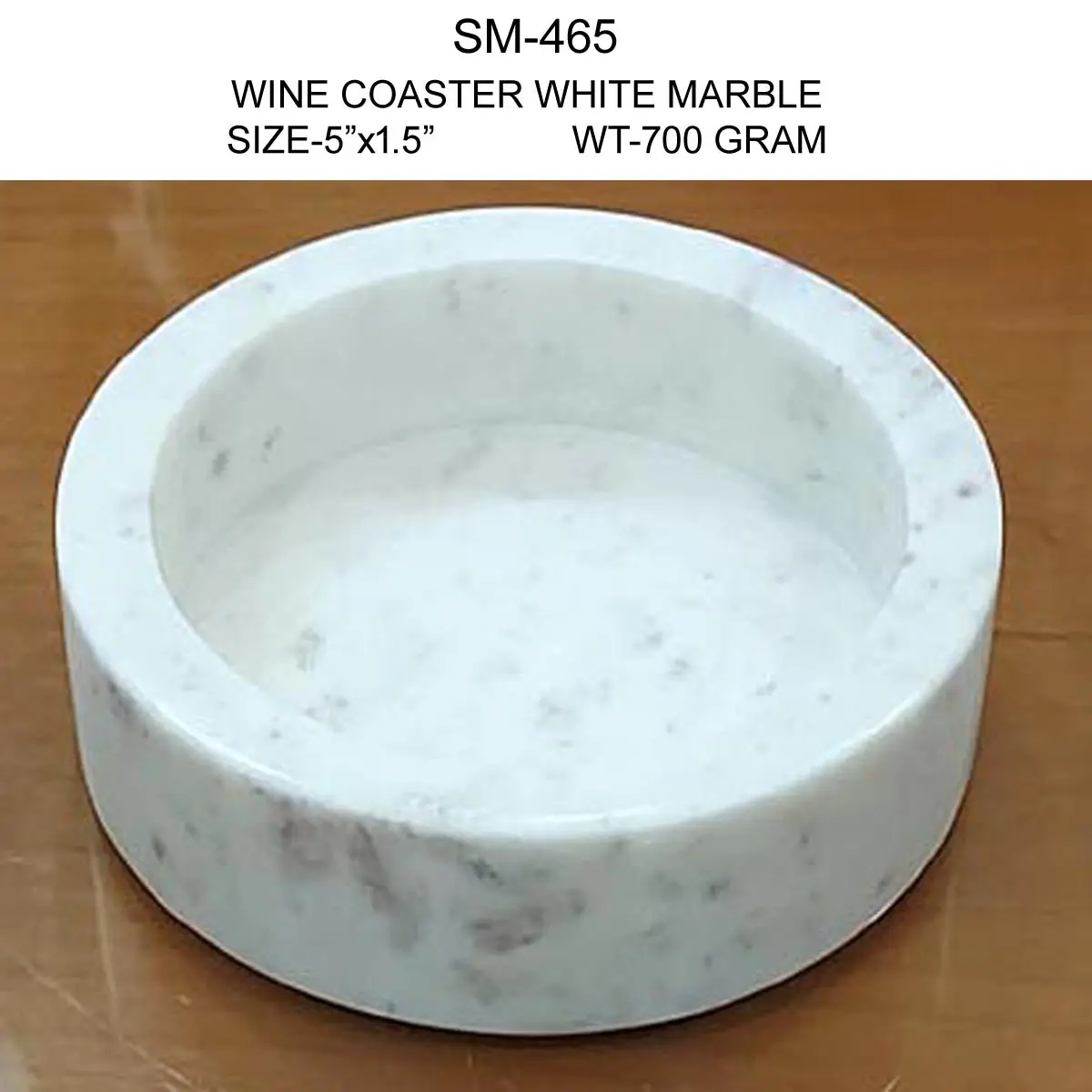 WINE COASTER WHITE MARBLE